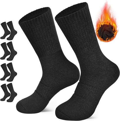 360 Cushioned Thermal Crew Socks Men Women, Cozy &Fluffy, Thick Boot Sock, Outdoor Sports Hiking Home Work, 4/6pair in Saudi Arabia