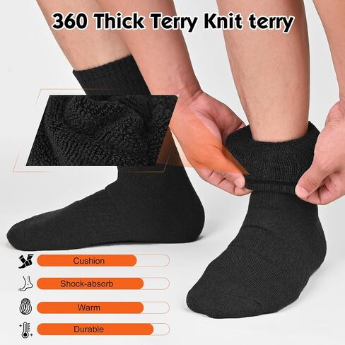 360 Cushioned Thermal Crew Socks Men Women, Cozy &Fluffy, Thick Boot Sock, Outdoor Sports Hiking Home Work, 4/6pair in Saudi Arabia