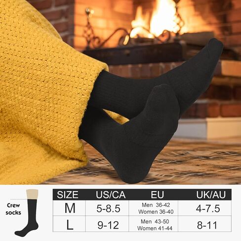 360 Cushioned Thermal Crew Socks Men Women, Cozy &Fluffy, Thick Boot Sock, Outdoor Sports Hiking Home Work, 4/6pair in Saudi Arabia