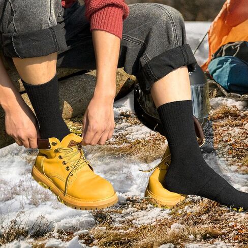 360 Cushioned Thermal Crew Socks Men Women, Cozy &Fluffy, Thick Boot Sock, Outdoor Sports Hiking Home Work, 4/6pair in Saudi Arabia