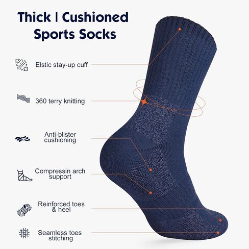 360 Cushioned Thermal Crew Socks Men Women, Cozy &Fluffy, Thick Boot Sock, Outdoor Sports Hiking Home Work, 4/6pair in Saudi Arabia
