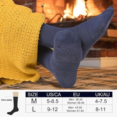 360 Cushioned Thermal Crew Socks Men Women, Cozy &Fluffy, Thick Boot Sock, Outdoor Sports Hiking Home Work, 4/6pair in Saudi Arabia