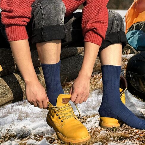 360 Cushioned Thermal Crew Socks Men Women, Cozy &Fluffy, Thick Boot Sock, Outdoor Sports Hiking Home Work, 4/6pair in Saudi Arabia