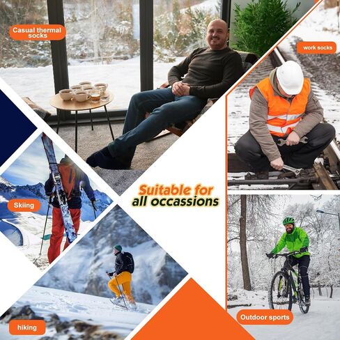 360 Cushioned Thermal Crew Socks Men Women, Cozy &Fluffy, Thick Boot Sock, Outdoor Sports Hiking Home Work, 4/6pair in Saudi Arabia