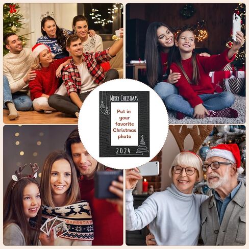 Merry Christmas Picture Frame - Leather Christmas Photo Frames 4x6 Black Christmas Frame Gifts for Family Friend Xmas Decorations for Home in Saudi Arabia