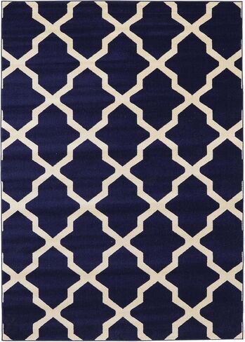 سجادة منطقة Loom Trellis Collection الفريدة - سان أنطونيو (مستطيل مقاس 7 أقدام و1 بوصة × 10 بوصات، أزرق داكن/بيج) in Saudi Arabia
