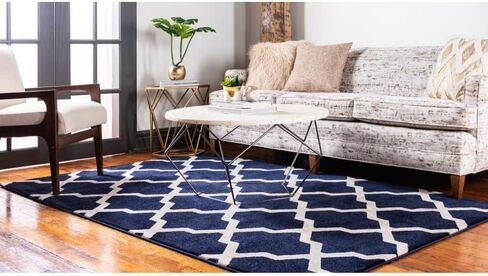 سجادة منطقة Loom Trellis Collection الفريدة - سان أنطونيو (مستطيل مقاس 7 أقدام و1 بوصة × 10 بوصات، أزرق داكن/بيج) in Saudi Arabia