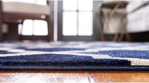 سجادة منطقة Loom Trellis Collection الفريدة - سان أنطونيو (مستطيل مقاس 7 أقدام و1 بوصة × 10 بوصات، أزرق داكن/بيج) in Saudi Arabia