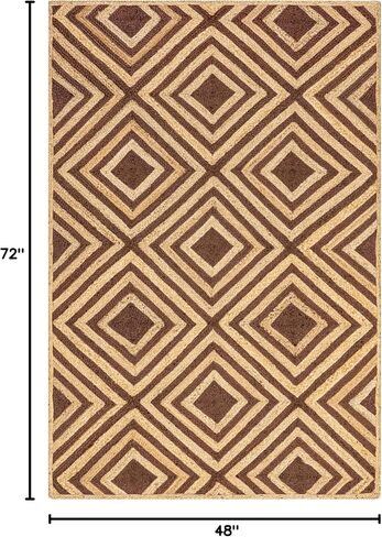 Rugs USA x Lauren Liess Dogwood Tiled Jute Area Rug, 4x6, Brown in Kuwait