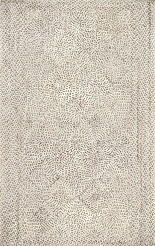 Rugs USA x Lauren Liess Celestine Trellis Jute Area Rug, 4x6, Light Beige in Saudi Arabia