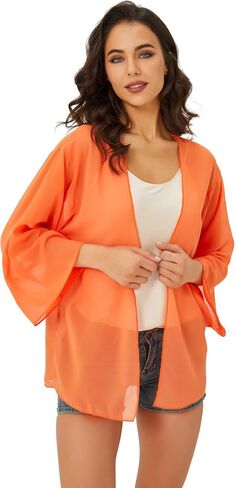 Spmor Women's Chiffon Boho Kimono Cardigan Beach Cover Shawl in Saudi Arabia