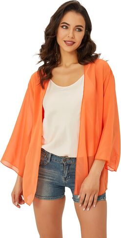 Spmor Women's Chiffon Boho Kimono Cardigan Beach Cover Shawl in Saudi Arabia