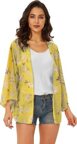 Spmor Women's Chiffon Boho Kimono Cardigan Beach Cover Shawl in Saudi Arabia