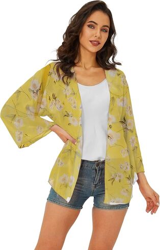 Spmor Women's Chiffon Boho Kimono Cardigan Beach Cover Shawl in Saudi Arabia