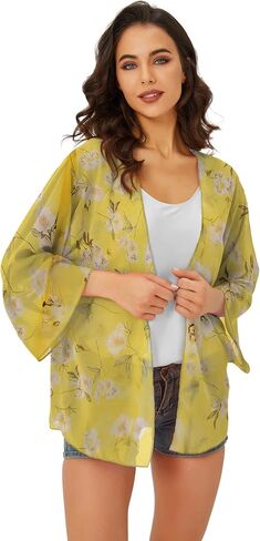 Spmor Women's Chiffon Boho Kimono Cardigan Beach Cover Shawl in Saudi Arabia