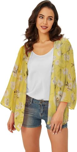 Spmor Women's Chiffon Boho Kimono Cardigan Beach Cover Shawl in Saudi Arabia