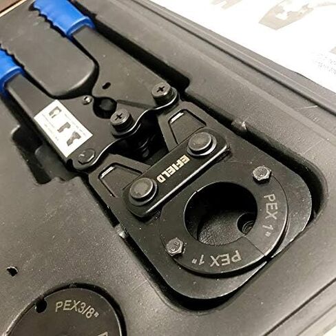 مجموعة أدوات تجعيد Pex كاملة الحجم من EFIELD لحلقة نحاسية مقاس 3/8 بوصة، 1/2 بوصة، 3/4 بوصة، 1 بوصة مع مقياس وقاطع أنابيب Pex - تلبي معايير F1807 in Kuwait