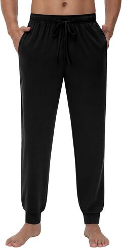3 Pack Men's Lounge Pants Drawstring Sweatpants Knitted Casual Cozy Joggers Lightweight Pants with Pockets in Saudi Arabia