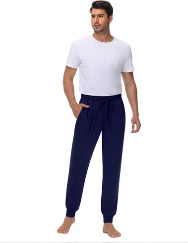 3 Pack Men's Lounge Pants Drawstring Sweatpants Knitted Casual Cozy Joggers Lightweight Pants with Pockets in Saudi Arabia
