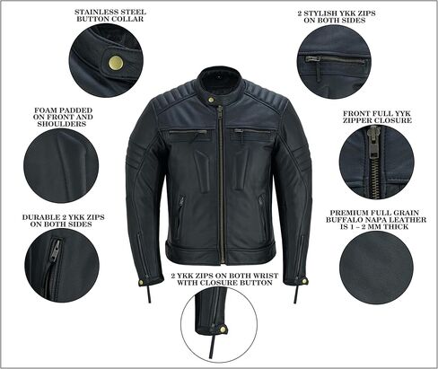 سترة جلدية عالية الجودة للرجال للدراجات النارية مزودة بسحّاب لحماية الدراجة النارية in Kuwait