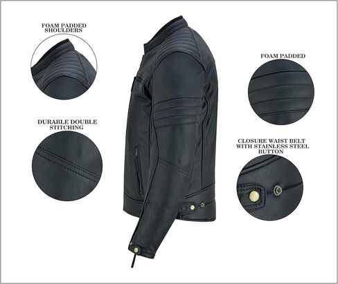 سترة جلدية عالية الجودة للرجال للدراجات النارية مزودة بسحّاب لحماية الدراجة النارية in Kuwait