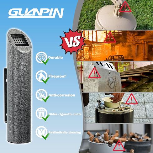C43PG Metal Cigarette Butt Receptacle,Cigarette Collector Receptacle Container，Fireproof, Waterproof, Corrosion Resistant, Smokeless, Suitable for All Cigarettes and Cigars. in Saudi Arabia