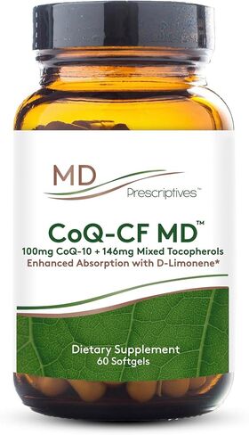 Coq-CF MD - الإنزيم المساعد Q10 مع فيتامين E - CoQ10 100 مجم تركيبة الامتصاص الأمثل - كبسولة واحدة يوميًا - 60 كبسولة هلامية in Saudi Arabia