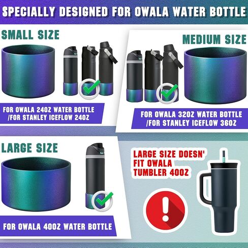 Silicone Boot for Owala 24/32/40oz FreeSip,Twist,and Flip Stainless Steel Water Bottle,Sleeve Cover for Stanley IceFlow 24/36oz,Anti-Slip Bottom Protective for Owala Accessories,Chameleon in Kuwait