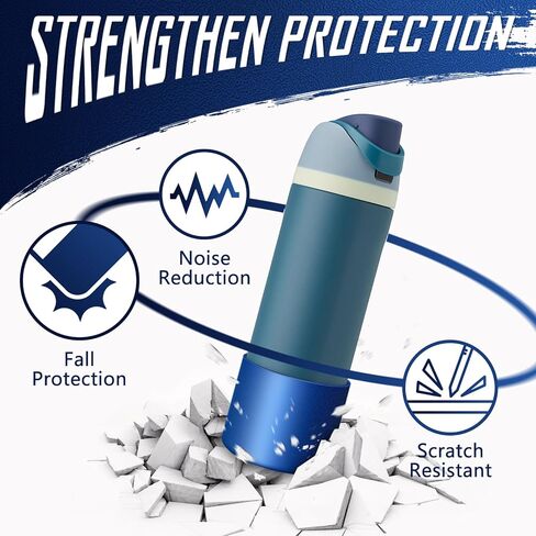 حذاء سيليكون لـ Owala 24/32/40oz FreeSip، Twist، and Flip زجاجة مياه من الفولاذ المقاوم للصدأ، غطاء للأكمام لـ Stanley IceFlow 24/36oz، حماية سفلية مضادة للانزلاق لملحقات Owala، الحرباء in Kuwait