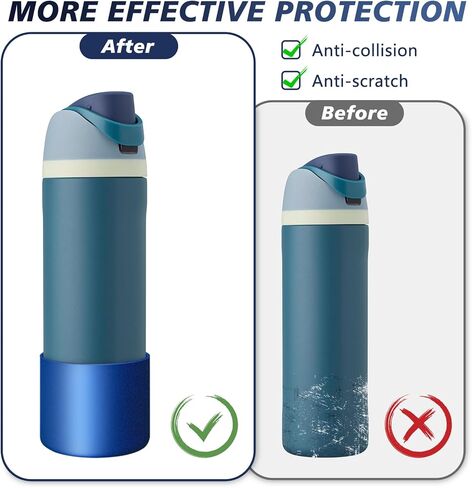 حذاء سيليكون لـ Owala 24/32/40oz FreeSip، Twist، and Flip زجاجة مياه من الفولاذ المقاوم للصدأ، غطاء للأكمام لـ Stanley IceFlow 24/36oz، حماية سفلية مضادة للانزلاق لملحقات Owala، الحرباء in Kuwait