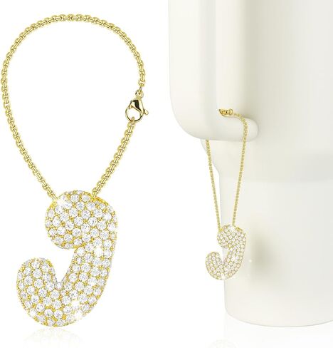 Mokoart حرف الماس لكأس ستانلي، سلسلة زجاجة لامعة متوافقة مع بهلوان ستانلي 40 أوقية مع مقبض، معرف أولي من حجر الراين المتلألئ لملحقات كأس ستانلي in Kuwait