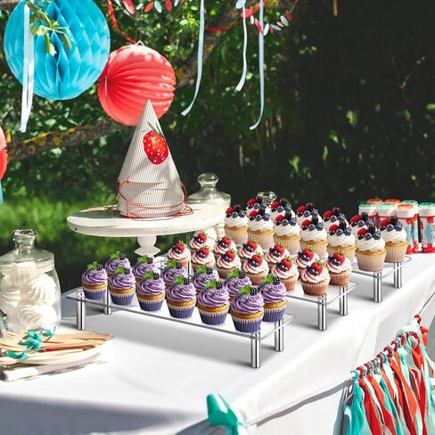 3 عبوات من أكريليك عرض الناهضات كب كيك عرض موقف واضح عرض الناهض للحلويات ألعاب أرقام منظم مستحضرات التجميل عيد ميلاد حفل زفاف الديكور بوفيه لوازم الطعام in Kuwait