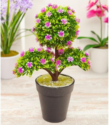 Restaurantware Fiore 4 x 15 Inch Artificial Moth Orchids 12 Potted Fake Orchids - 8 Blooms Use As Centerpieces Home Decor, Office, Magenta Plastic Faux Orchids For Weddings Or Parties In Plastic Pots in Saudi Arabia