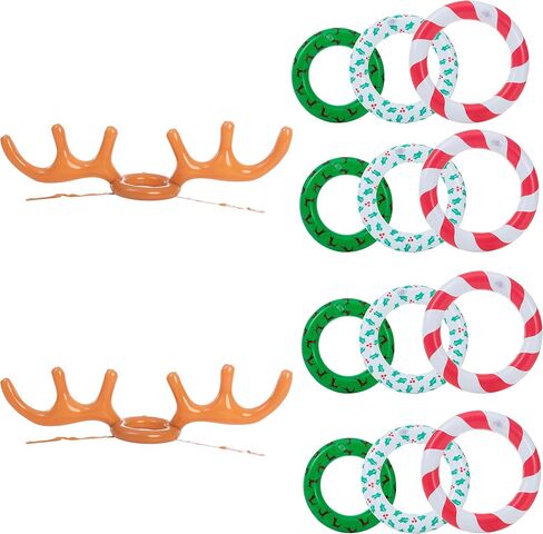 JOYIN 2 Sets Inflatable Reindeer Antler Toss Game Christmas Party Games Ring Toss Game for Christmas Party Supplies One Size Fit All in Saudi Arabia