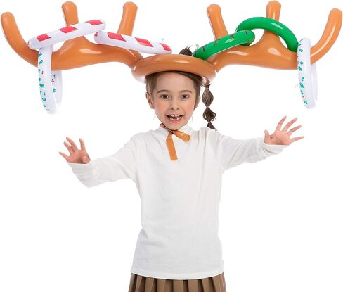 JOYIN 2 Sets Inflatable Reindeer Antler Toss Game Christmas Party Games Ring Toss Game for Christmas Party Supplies One Size Fit All in Saudi Arabia