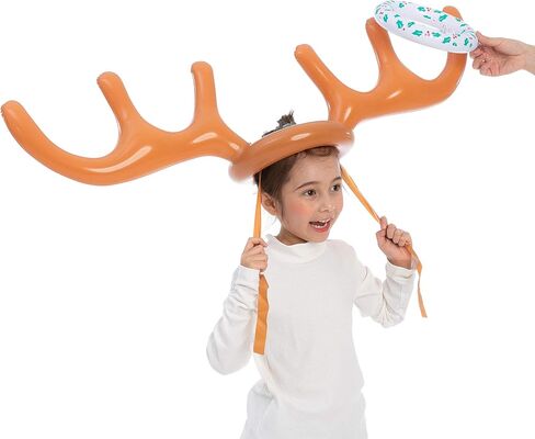 JOYIN 2 Sets Inflatable Reindeer Antler Toss Game Christmas Party Games Ring Toss Game for Christmas Party Supplies One Size Fit All in Saudi Arabia