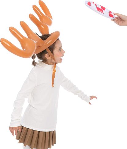 JOYIN 2 Sets Inflatable Reindeer Antler Toss Game Christmas Party Games Ring Toss Game for Christmas Party Supplies One Size Fit All in Saudi Arabia