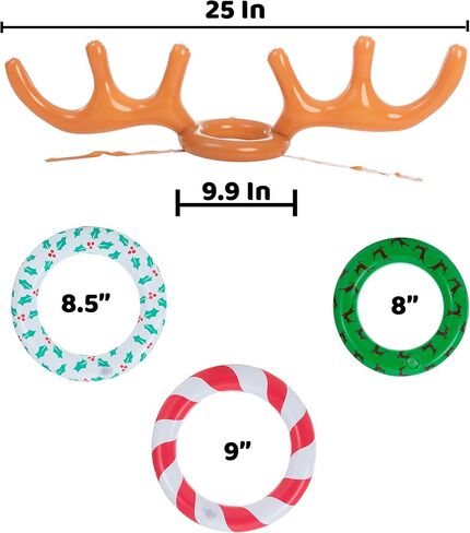 JOYIN 2 Sets Inflatable Reindeer Antler Toss Game Christmas Party Games Ring Toss Game for Christmas Party Supplies One Size Fit All in Saudi Arabia