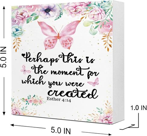 Proverbs 3:5-6 Trust in The Lord with All Your Heart Wooden Sign Desk Decor,Bible Verse Wood Block Sign Desk Decorations for Christian Home Bedroom Girls Room Office Shelf Table Decor in Kuwait