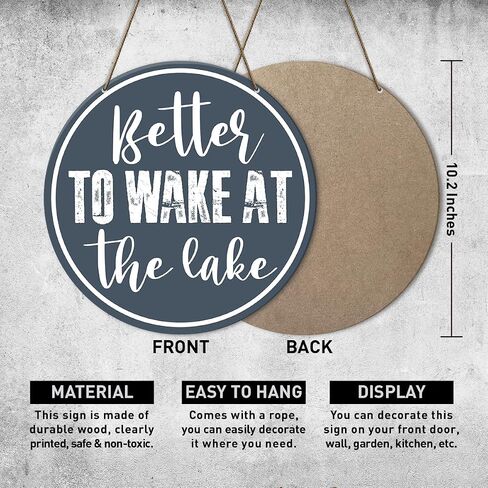 Lake House Decor Sign, Farmhouse Lake House Decor for Home Porch Boat, Lake Life Decor, Lake House Housewarming Gift for Women Men New Home House, The Lake Definition in Kuwait