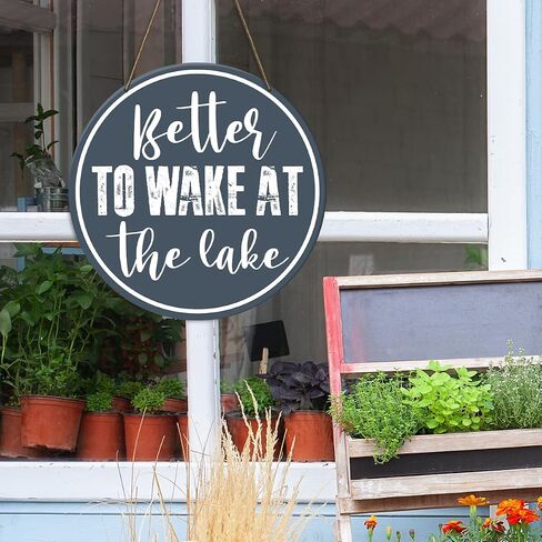 Lake House Decor Sign, Farmhouse Lake House Decor for Home Porch Boat, Lake Life Decor, Lake House Housewarming Gift for Women Men New Home House, The Lake Definition in Kuwait