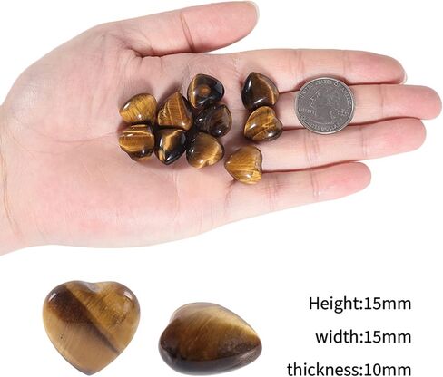 Nupuyai Pack of 10 Healing Love Heart Palm Crystal Stone Polished Reiki Worry Stone for Chakra Balancing and Jewelry Making, Pink Aventurine in Kuwait
