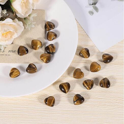 Nupuyai Pack of 10 Healing Love Heart Palm Crystal Stone Polished Reiki Worry Stone for Chakra Balancing and Jewelry Making, Pink Aventurine in Kuwait