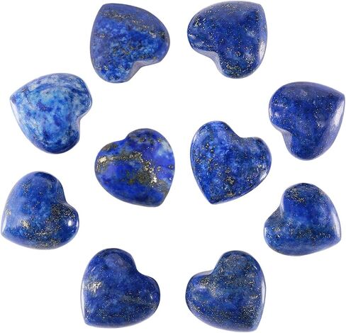 Nupuyai Pack of 10 Healing Love Heart Palm Crystal Stone Polished Reiki Worry Stone for Chakra Balancing and Jewelry Making, Pink Aventurine in Kuwait