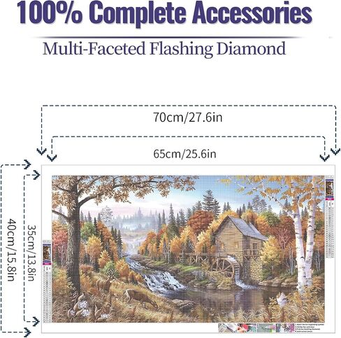 JYLMOOD Abstract Diamond Painting Kits for Adults, Landscape 5D Diamond Art Kits for Adults, Large Size DIY Full Drill Paintings with Diamonds Gem Art Craft for Home Wall Decor 27.5x15.6Inch in Saudi Arabia
