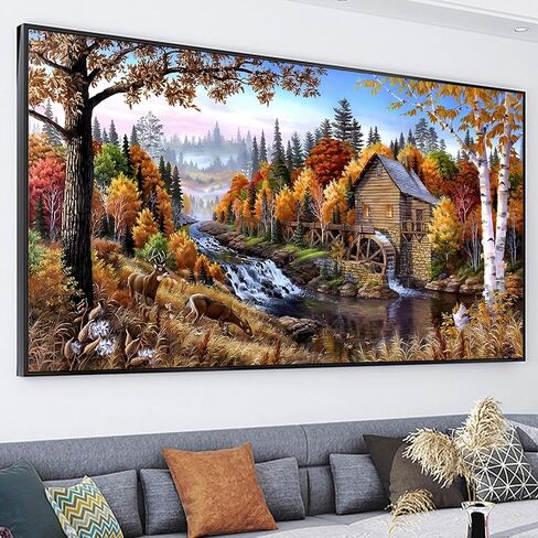 JYLMOOD Abstract Diamond Painting Kits for Adults, Landscape 5D Diamond Art Kits for Adults, Large Size DIY Full Drill Paintings with Diamonds Gem Art Craft for Home Wall Decor 27.5x15.6Inch in Saudi Arabia