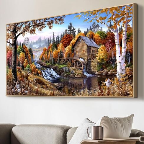 JYLMOOD Abstract Diamond Painting Kits for Adults, Landscape 5D Diamond Art Kits for Adults, Large Size DIY Full Drill Paintings with Diamonds Gem Art Craft for Home Wall Decor 27.5x15.6Inch in Saudi Arabia