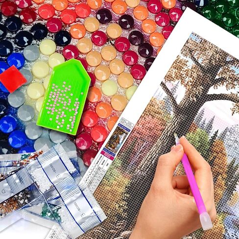JYLMOOD Abstract Diamond Painting Kits for Adults, Landscape 5D Diamond Art Kits for Adults, Large Size DIY Full Drill Paintings with Diamonds Gem Art Craft for Home Wall Decor 27.5x15.6Inch in Saudi Arabia