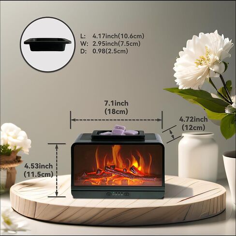 Fireplace Wax Melt Warmer Electric Flame Wax Melter by PTC Heating Fragrance Warmer with 4 Timer Safe Auto Shut-Off Wax Warmer for Scented Wax Melts, Wax Burner for Home Office Decor in Saudi Arabia