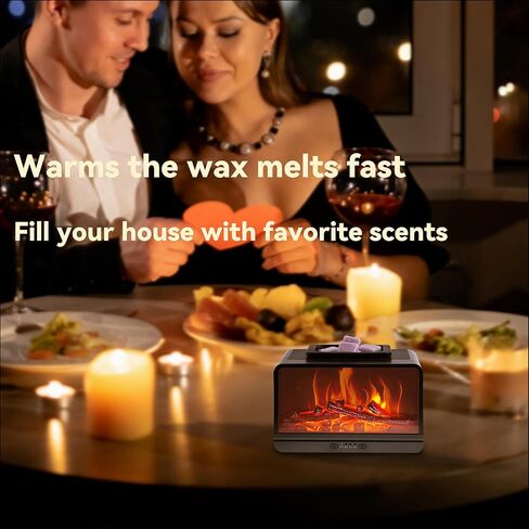 Fireplace Wax Melt Warmer Electric Flame Wax Melter by PTC Heating Fragrance Warmer with 4 Timer Safe Auto Shut-Off Wax Warmer for Scented Wax Melts, Wax Burner for Home Office Decor in Saudi Arabia